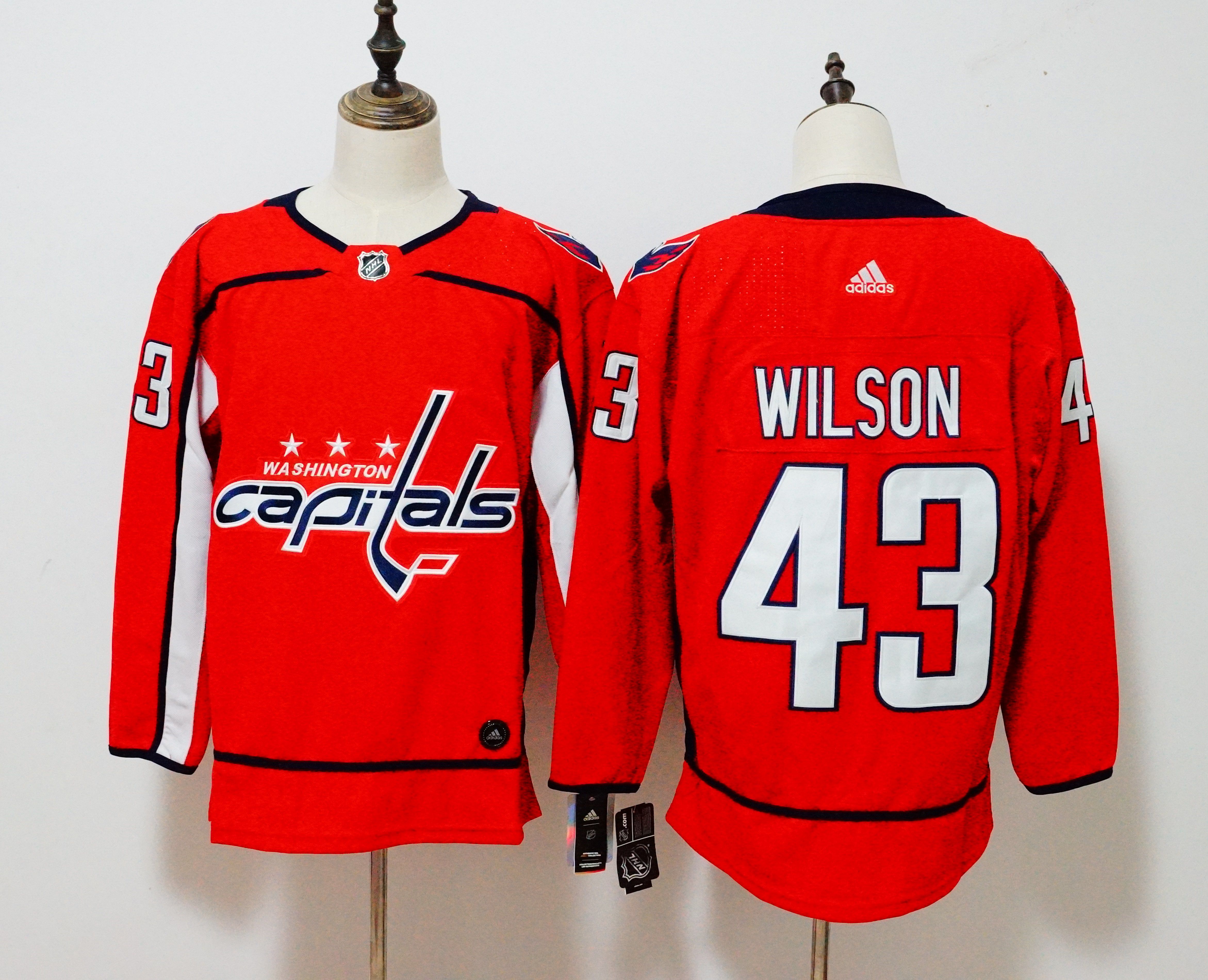 Men Washington Capitals 43 Wilson red Adidas Hockey Stitched NHL Jerseys